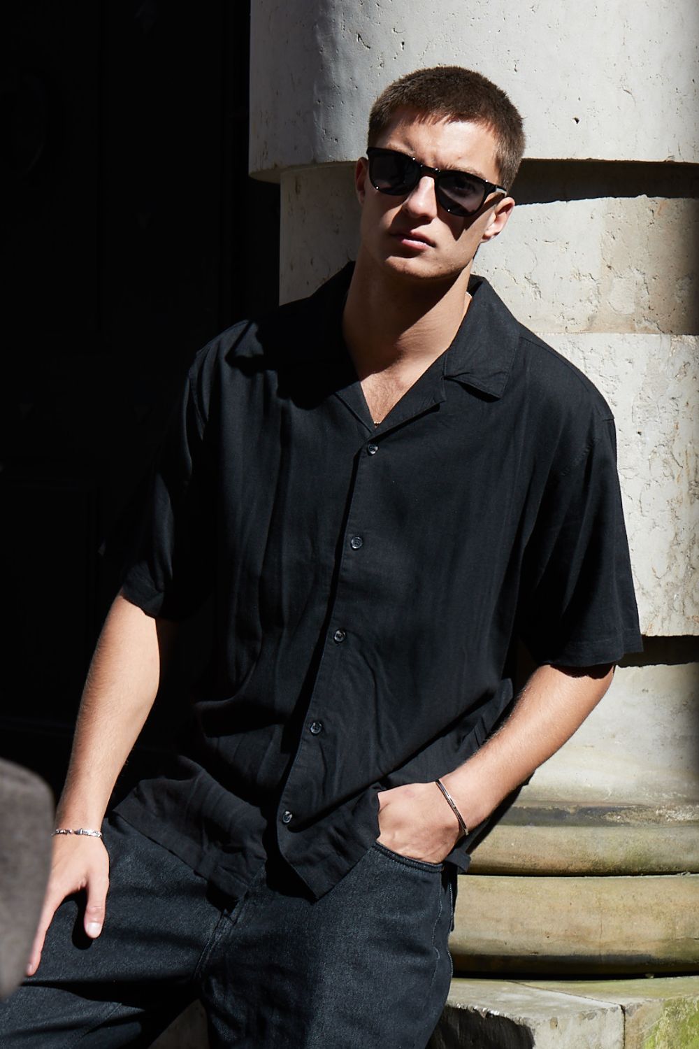 Kortærmet Hørskjorte Sort |  Skagen-clothing.dk