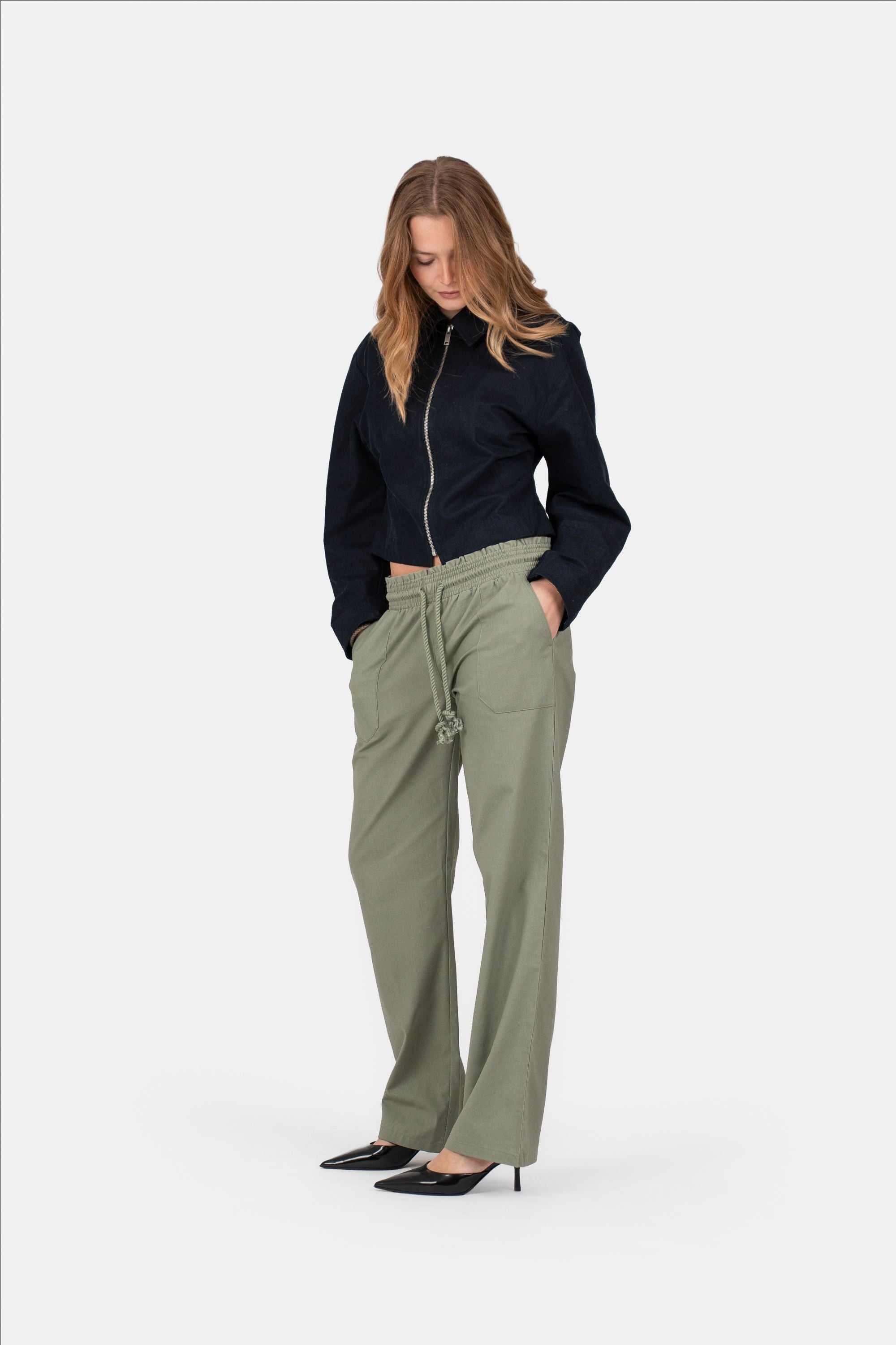 Linnen Broek Lage Taille Winter Edition Army