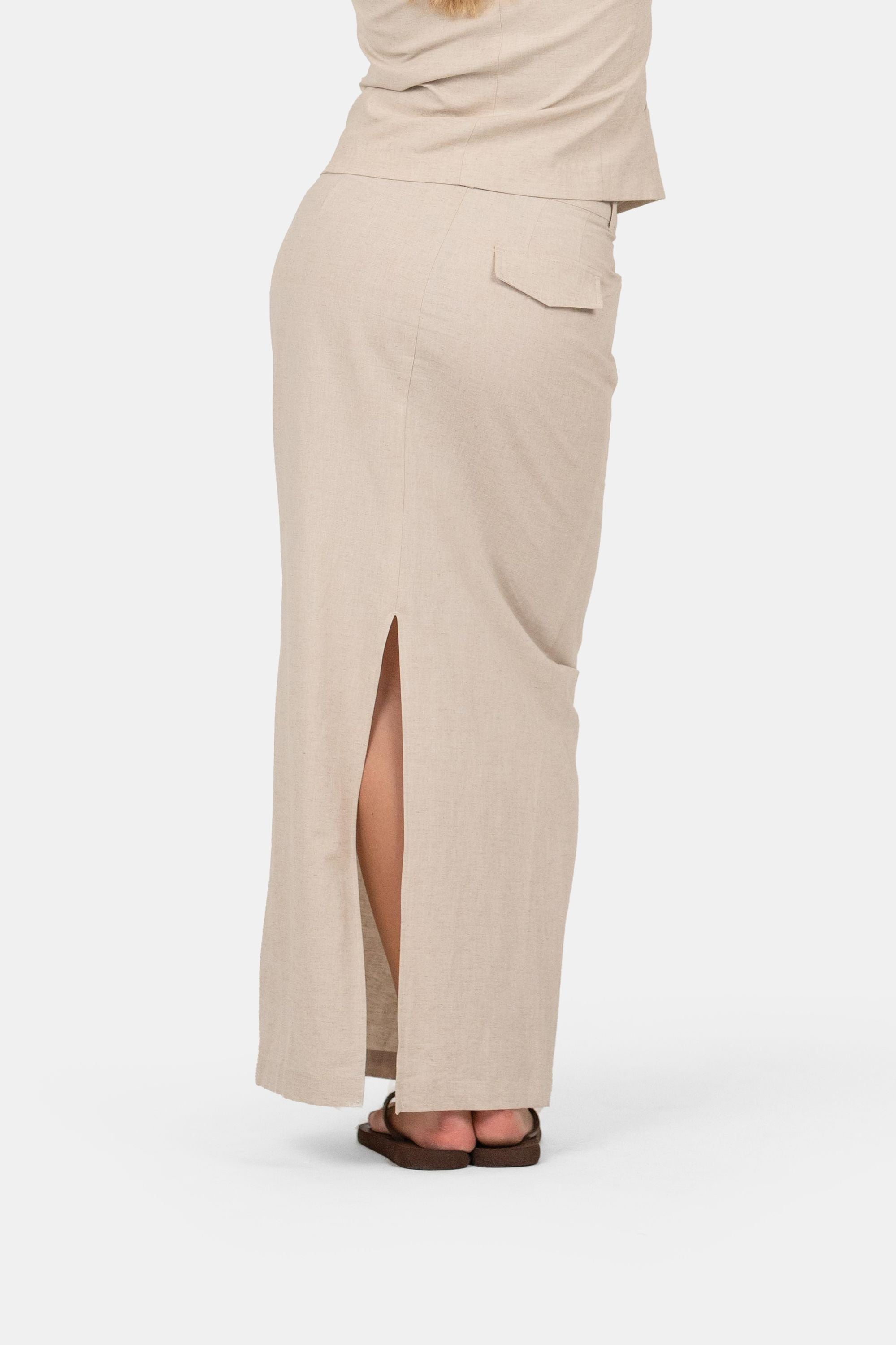 Linnen Rok Beige