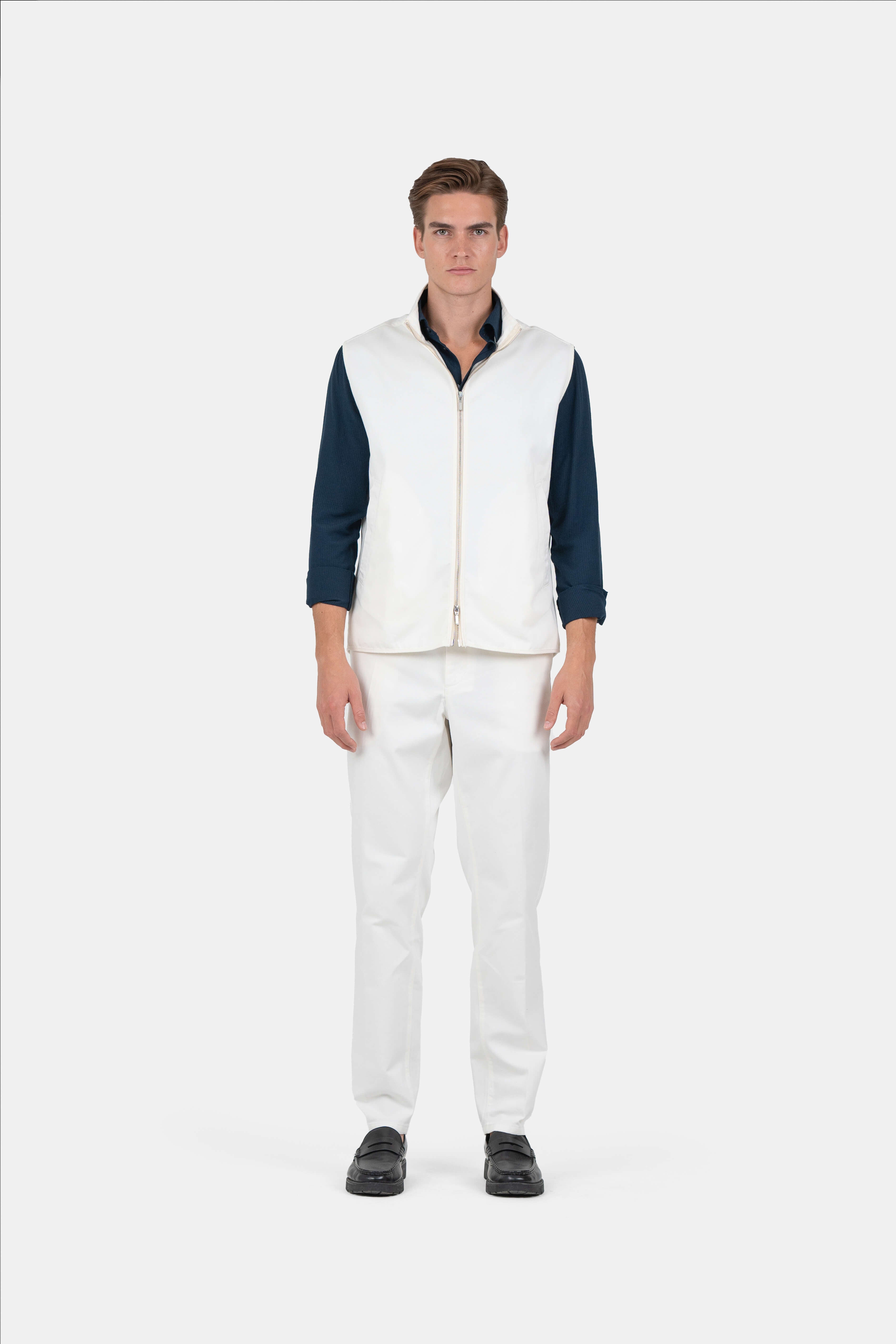 Zip Up Vest Hvid |  Skagen-clothing.dk