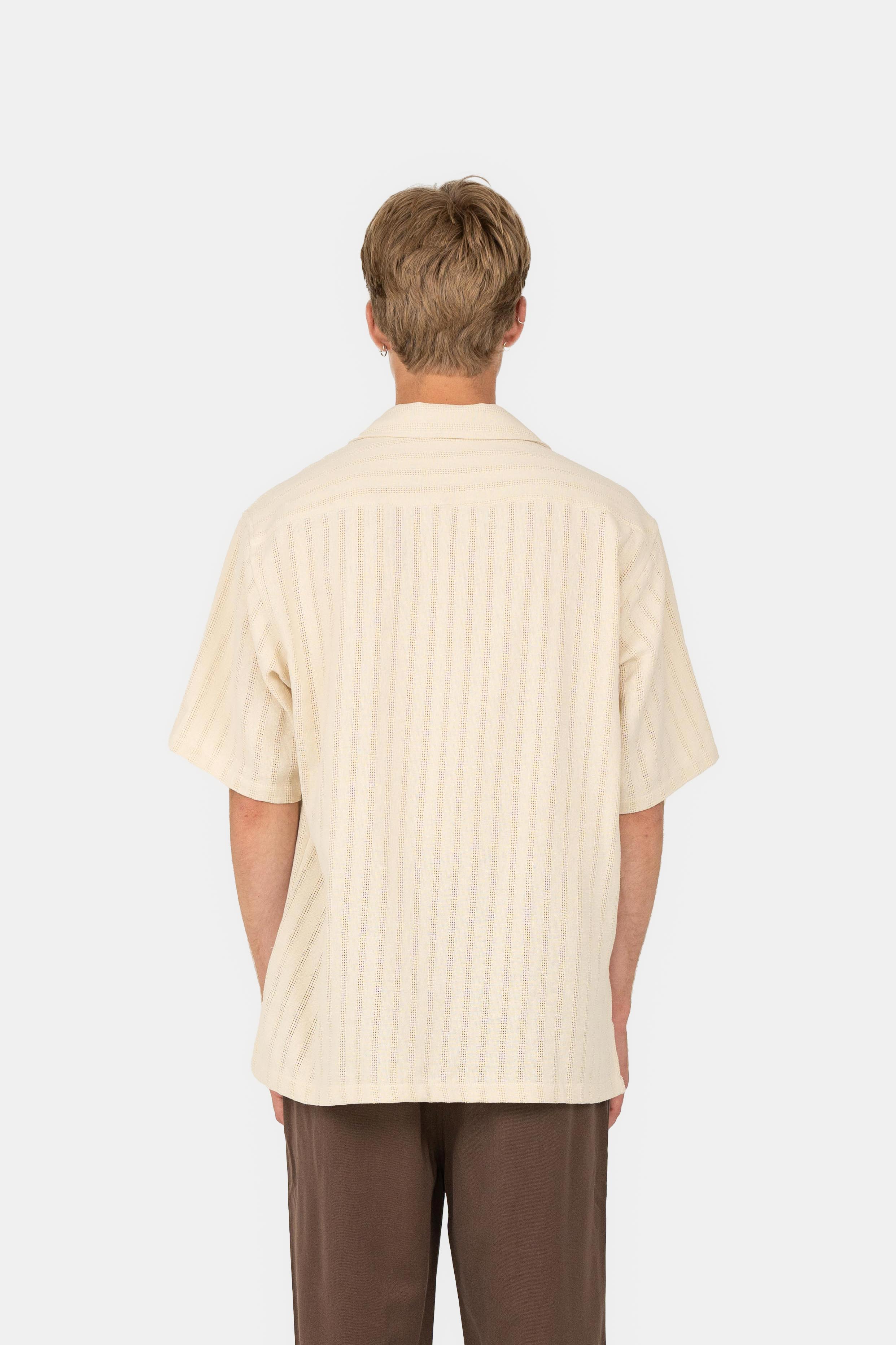 Knit Overhemd Korte Mouwen Beige