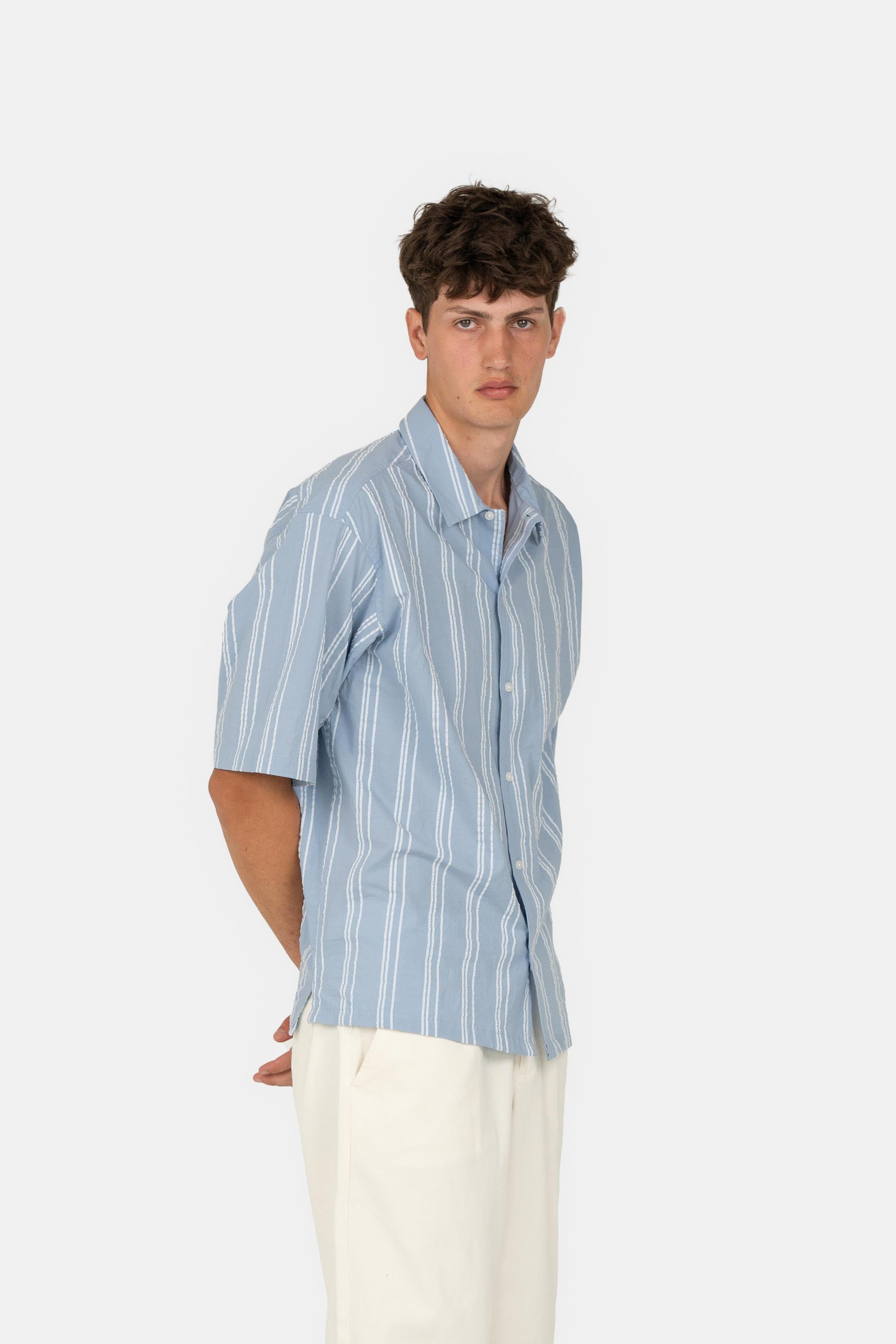 Blauw Gebreid Overhemd Christoffer x SC