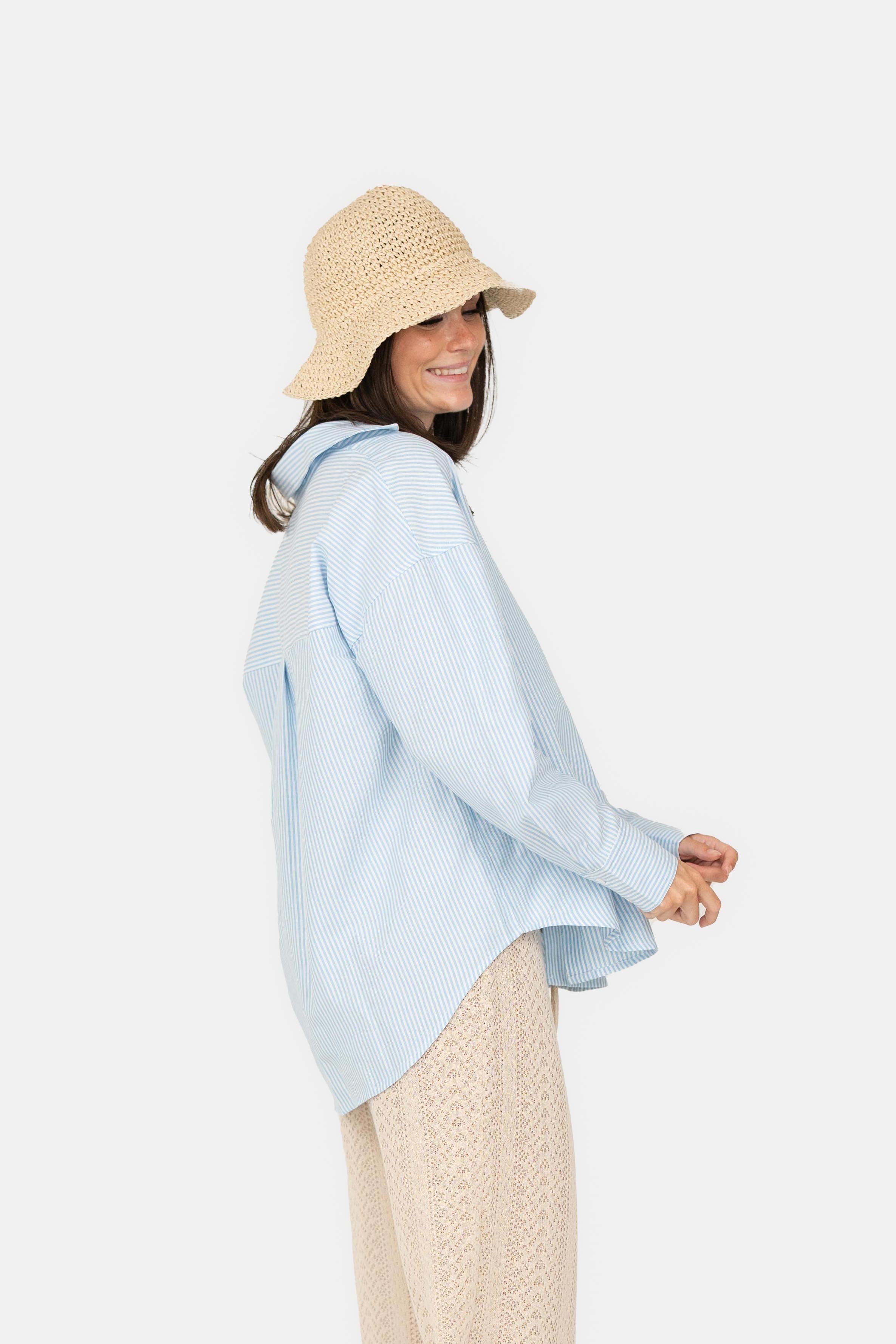 Blauw Gebreid Overhemd Josefine x SC