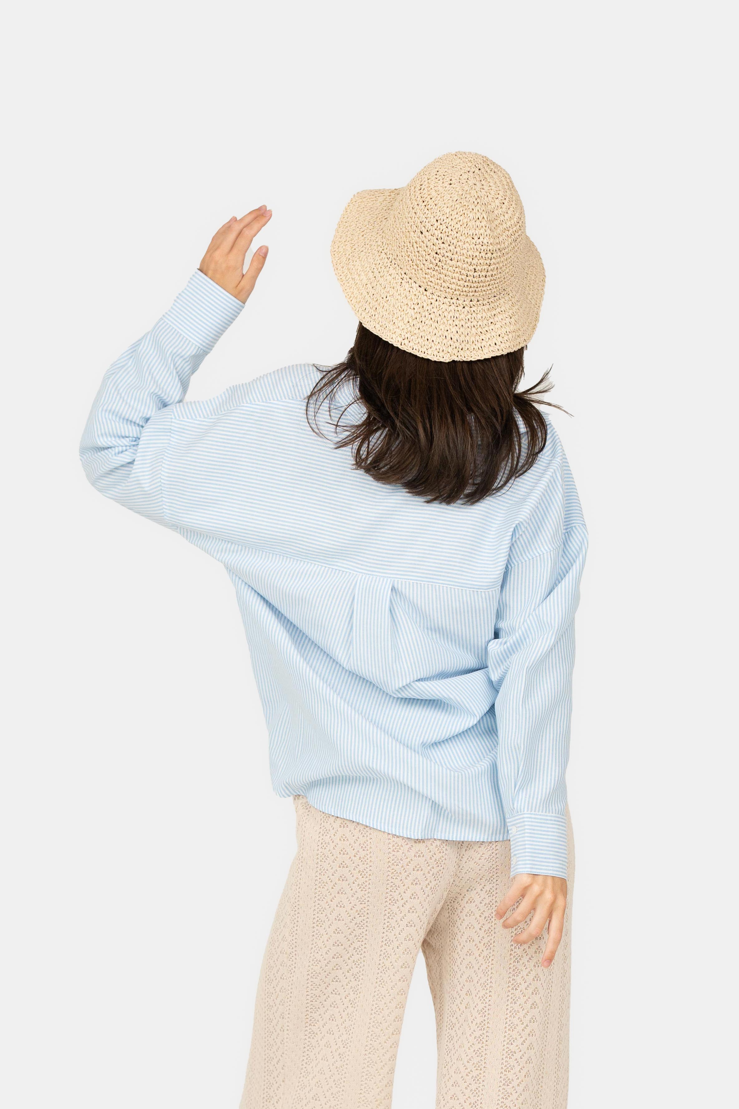 Blauw Gebreid Overhemd Josefine x SC