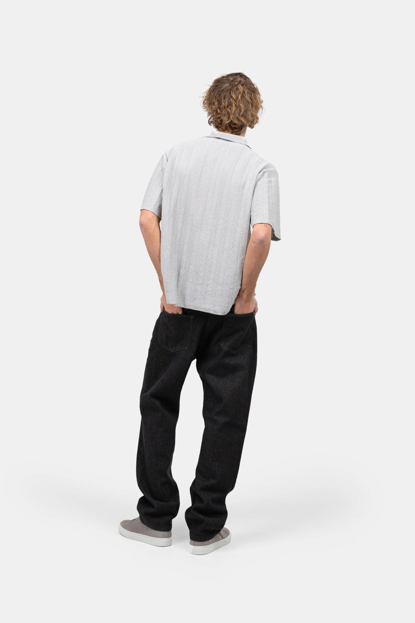Kortærmet Textured Skjorte Grå |  Skagen-clothing.dk